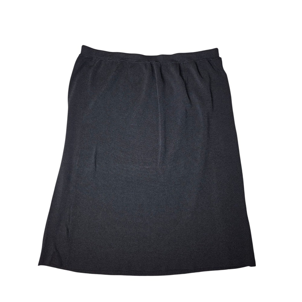 Black Stretch Pencil Midi Skirt Pull On Grace Dane Lewis Woman 2X Stretch